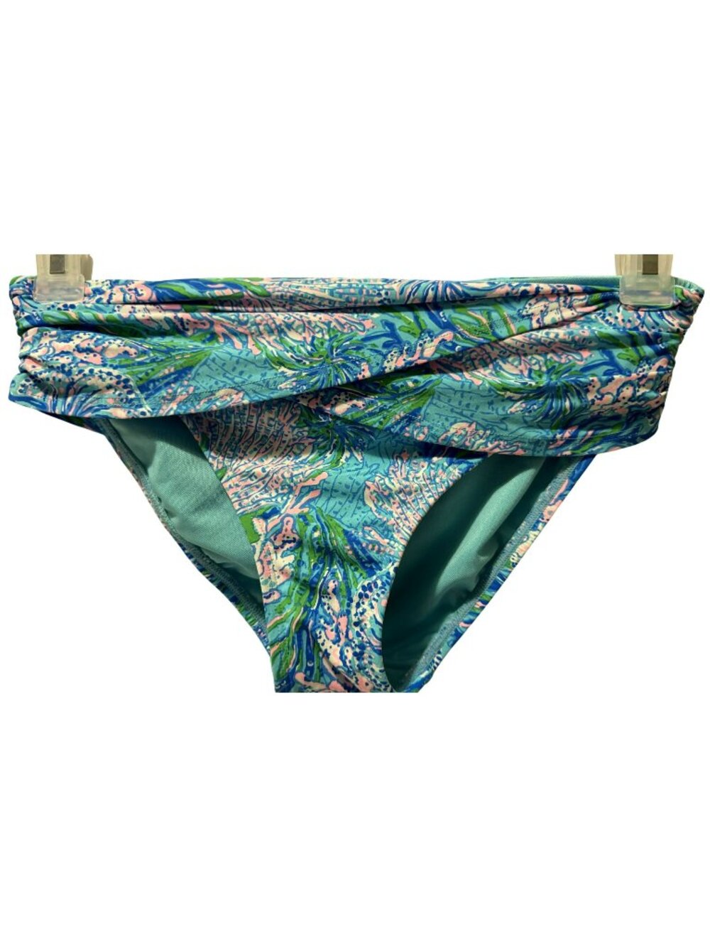 Lilly Pulitzer Sarong Hipster Bikini Bottom Sz 2 Turquoise Pink Multi Beach Swim